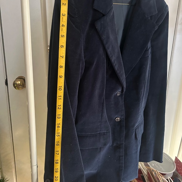 Vintage Navy blue velvet blazer - Picture 8 of 9